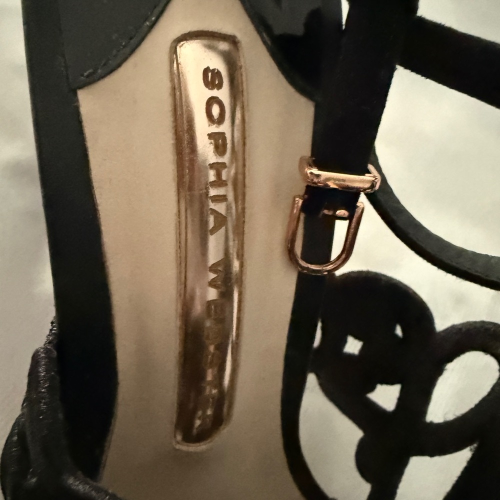 Sophia Webster Black Embroidery Block Heels/Sandals - Picture 10 of 13
